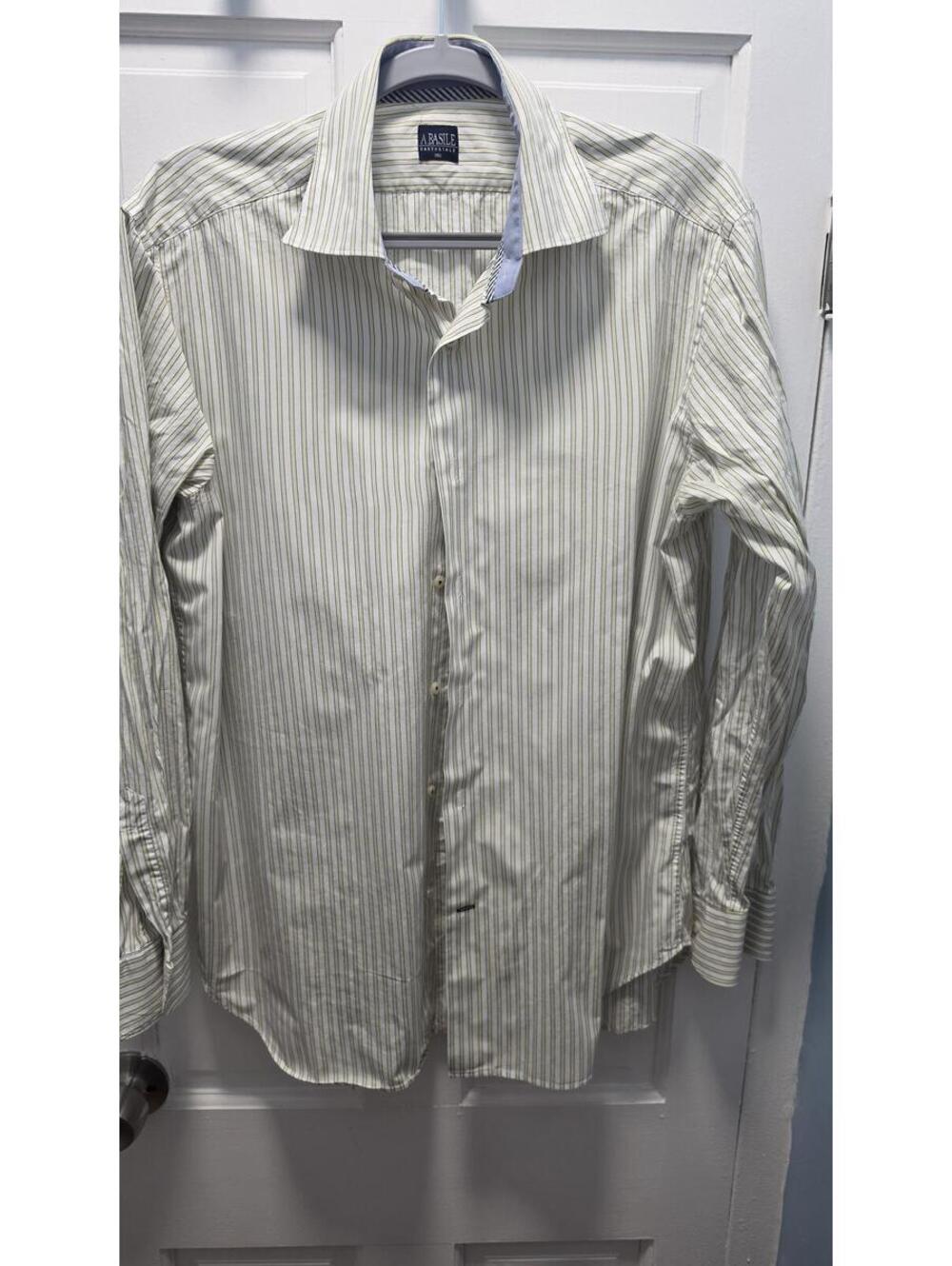 A. Basile Sartoriale Men’s Striped Dress Shirt Size 16/42